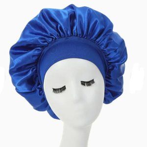 Women Satiny Bonnets for Sleeping Blue Band